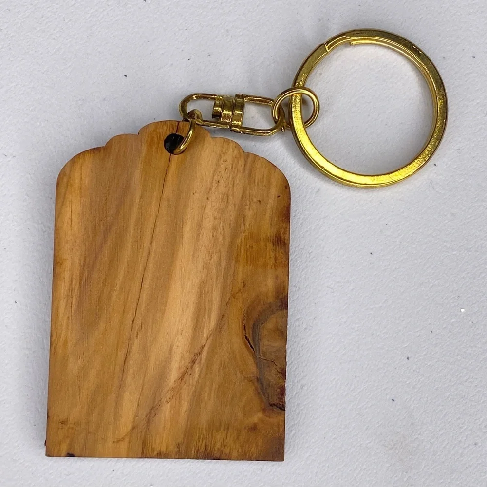Ten Commandments Wooden Keychain Car Keys Wood Christian Religious Church